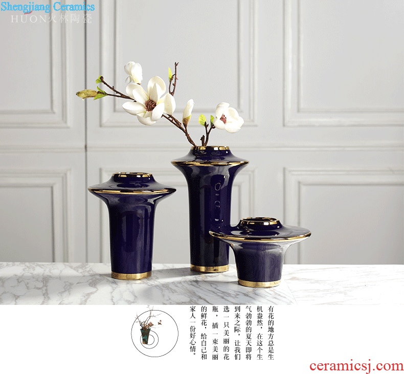 Vase Nordic furnishing articles, creative living room blue light much contemporary and contracted ceramic table dry flower arranging flowers adornment
