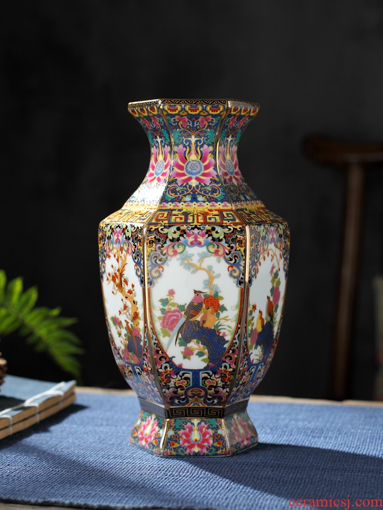 Jingdezhen ceramics vase furnishing articles of Chinese flower arranging office sitting room wine rich ancient frame TV ark adornment