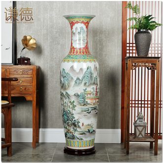 Jingdezhen ceramics hand-painted hotel opening Chinese flower arranging office sitting room adornment of large vase furnishing articles