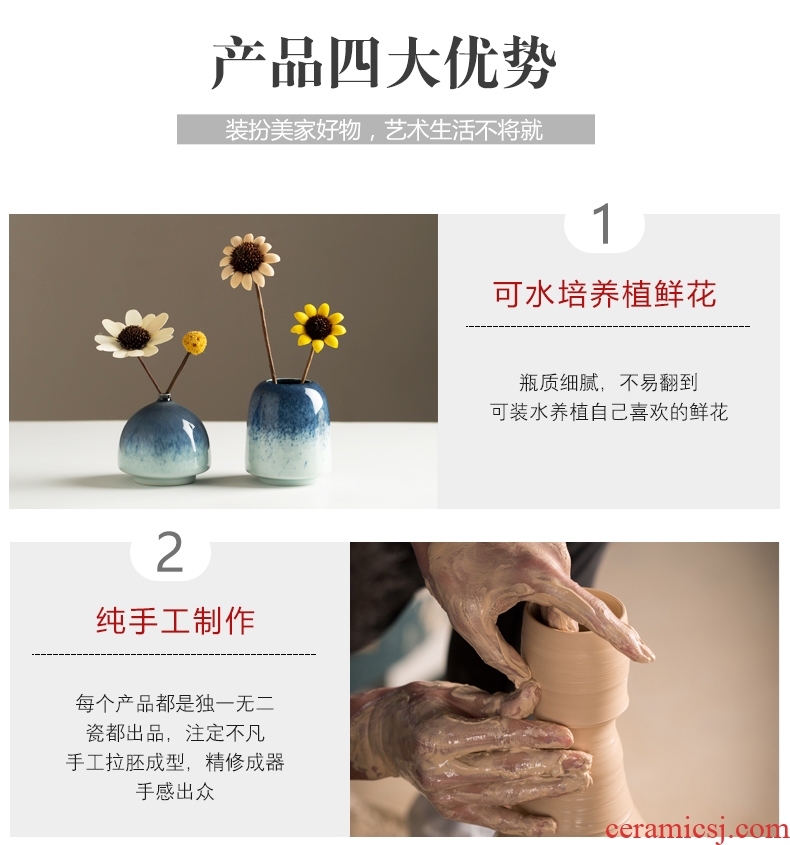 Jingdezhen vase furnishing articles contemporary and contracted sitting room table flower arranging dried flower decoration decoration Nordic household ceramics