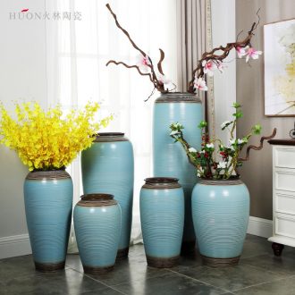 Retro creative ceramic pot of large vase porch home sitting room hotel villa decoration theme flower arrangement