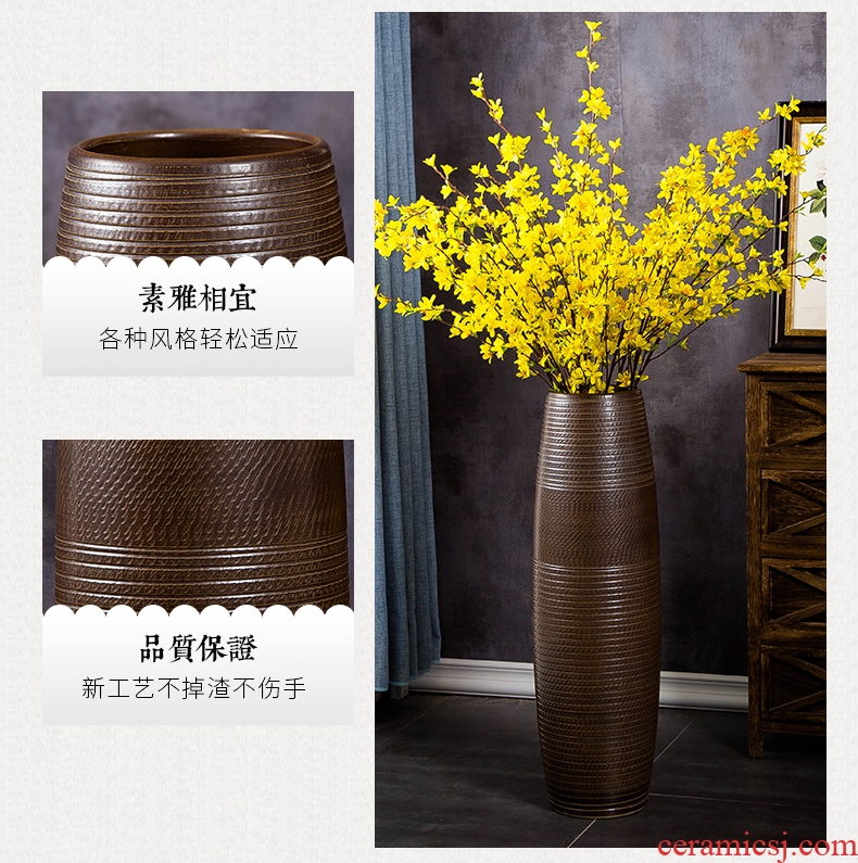Jingdezhen ceramic vase landing large modern contracted household dry flower arranging flowers sitting room porch decoration furnishing articles