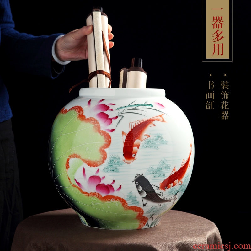 New Chinese style of jingdezhen ceramics powder enamel hand-painted vases, flower arrangement sitting room adornment more crafts are every year