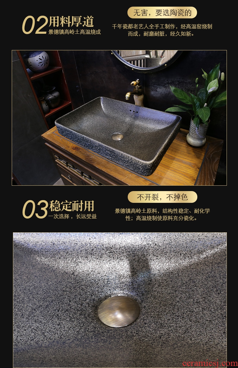 JingYan Chinese half embedded platform basin of archaize ceramic taichung basin sink and restoring ancient ways basin sinks