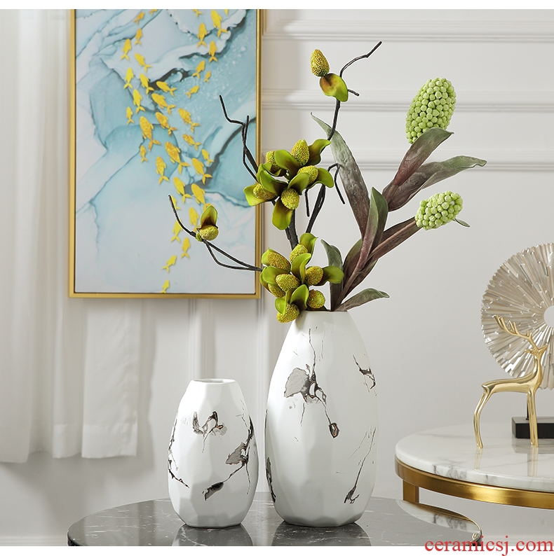 New Chinese style ceramic vase furnishing articles suit ink style white flower arranging the sitting room the postmodern ideas soft decoration