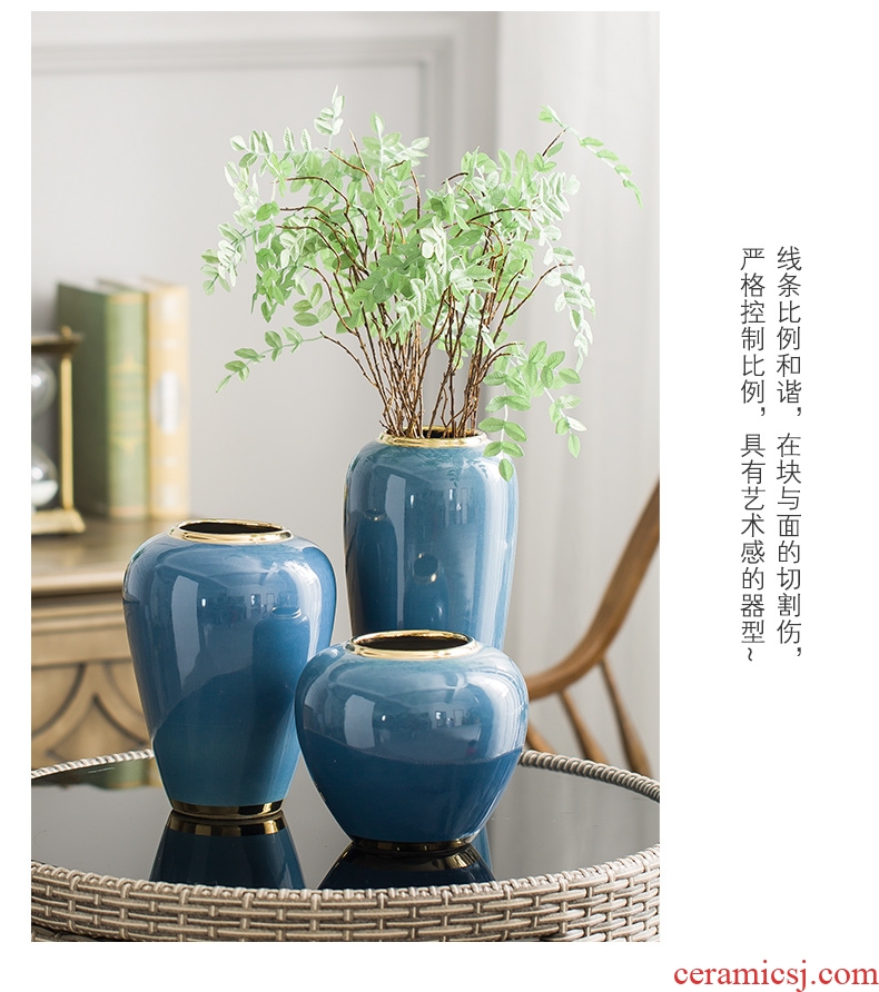 European vase modern simulation flower arranging furnishing articles contracted sitting room porch TV ark household ceramic jewelry dried flowers