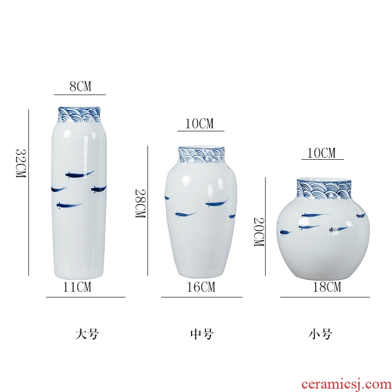 Jingdezhen modern household adornment new Chinese TV ark ceramic vase the sitting room porch creative furnishing articles