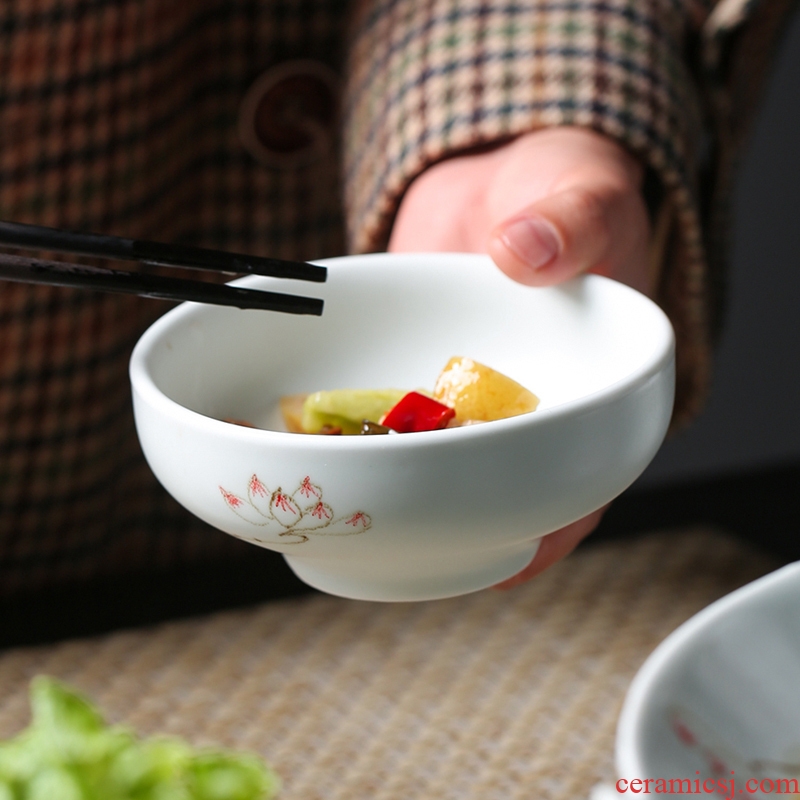 Household Japanese ceramic bowl insulation footed bowl dishes suit fresh rainbow noodle bowl hand-painted tableware to eat bread and butter rice bowls
