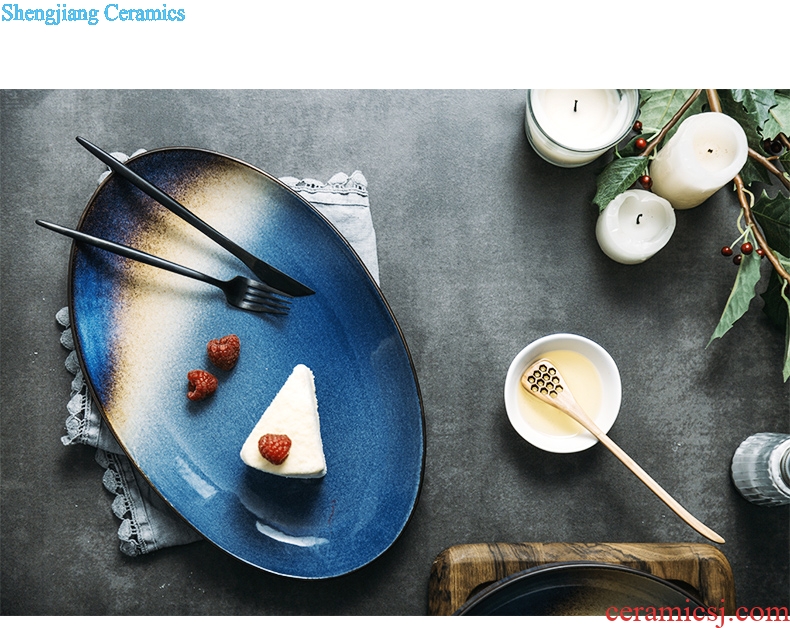Ijarl million Nordic ceramic tableware fish dish of no. 0 fish head plate of the creative household oval plates