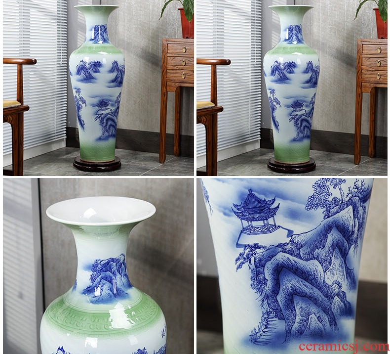 Jingdezhen ceramics of large vases, hand-painted potted european-style flower arrangement sitting room adornment is placed in porch sweets