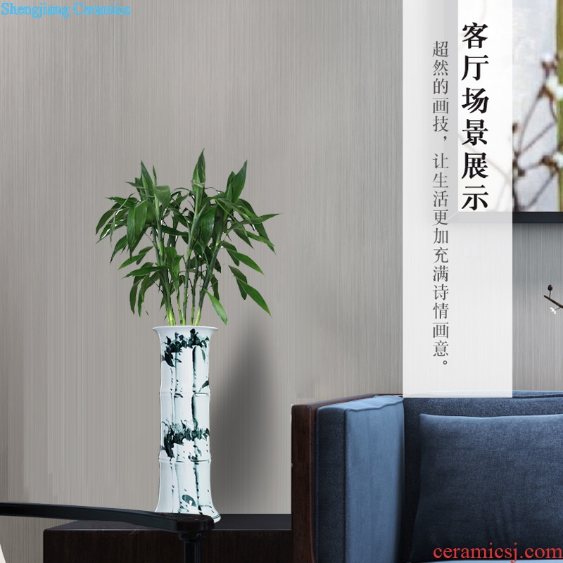 Jingdezhen ceramic lucky bamboo vase furnishing articles home sitting room tall, landing a hydroponic flowers flower arrangement ornaments