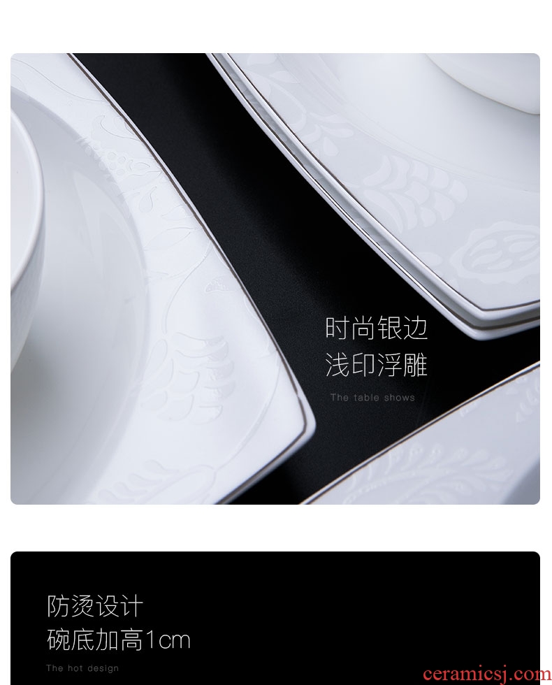 The dishes suit household contracted large jingdezhen ceramic bowl European bone porcelain tableware dishes bread and butter plate