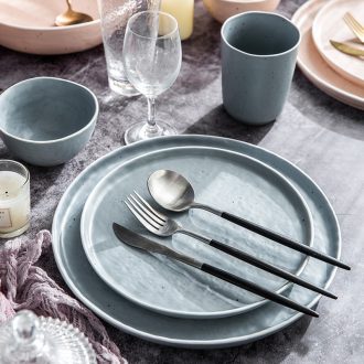 Million fine Korean ceramic tableware steak dishes home plate plate plate job one single breakfast food suits