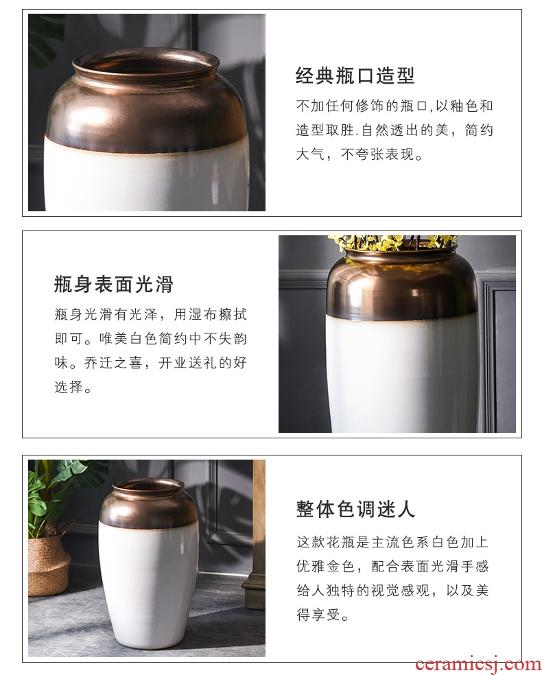 Extra large size of large vases, ceramic contemporary and contracted white flower arranging home decoration villa hotel open furnishing articles