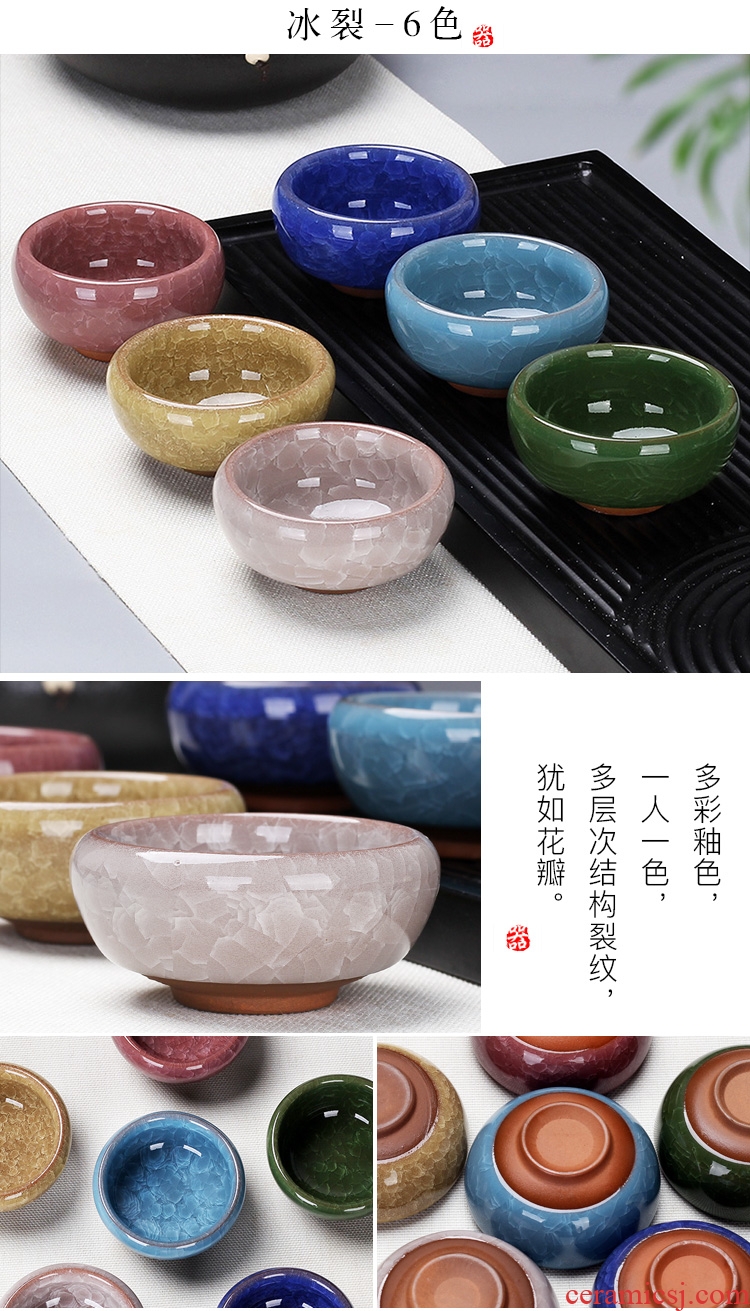 Leopard lam kung fu small ceramic cups of tea light bowl tea master sample tea cup purple sand cup tea of blue and white porcelain