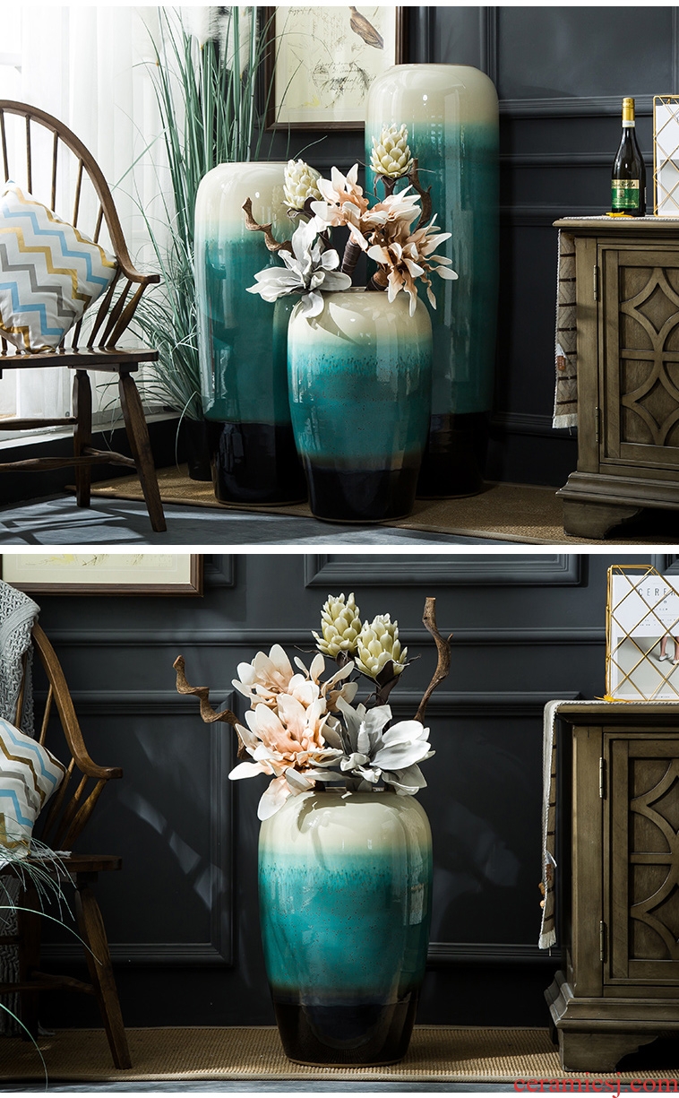 Jingdezhen ceramic vase furnishing articles sitting room decoration to the hotel TV ark contracted and contemporary porcelain of dried flower arranging flowers fall to the ground