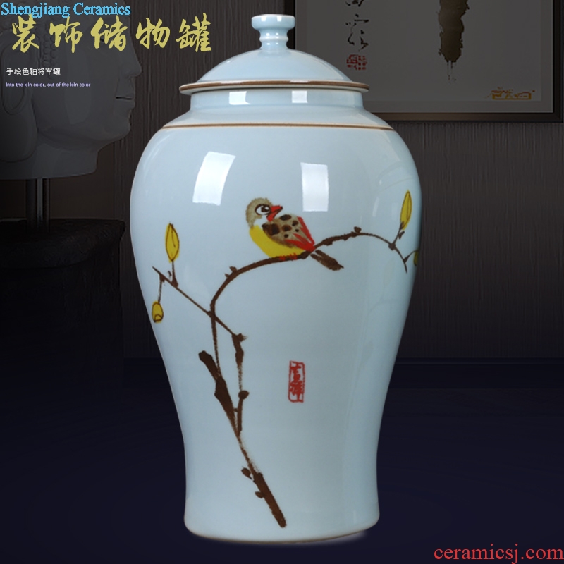 New Chinese style classical jingdezhen ceramics hand-painted living room TV ark general storage tank art handicraft furnishing articles