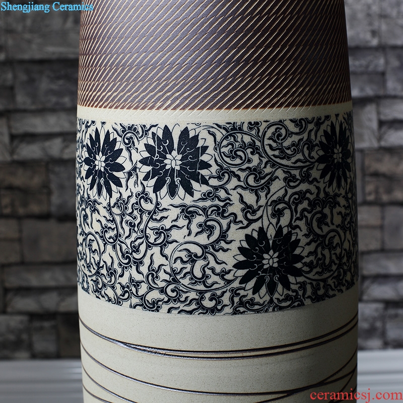 Contemporary and contracted beauty north European hotels sitting room ceramic zen new Chinese style dry flower arranging flowers hydroponics large vase