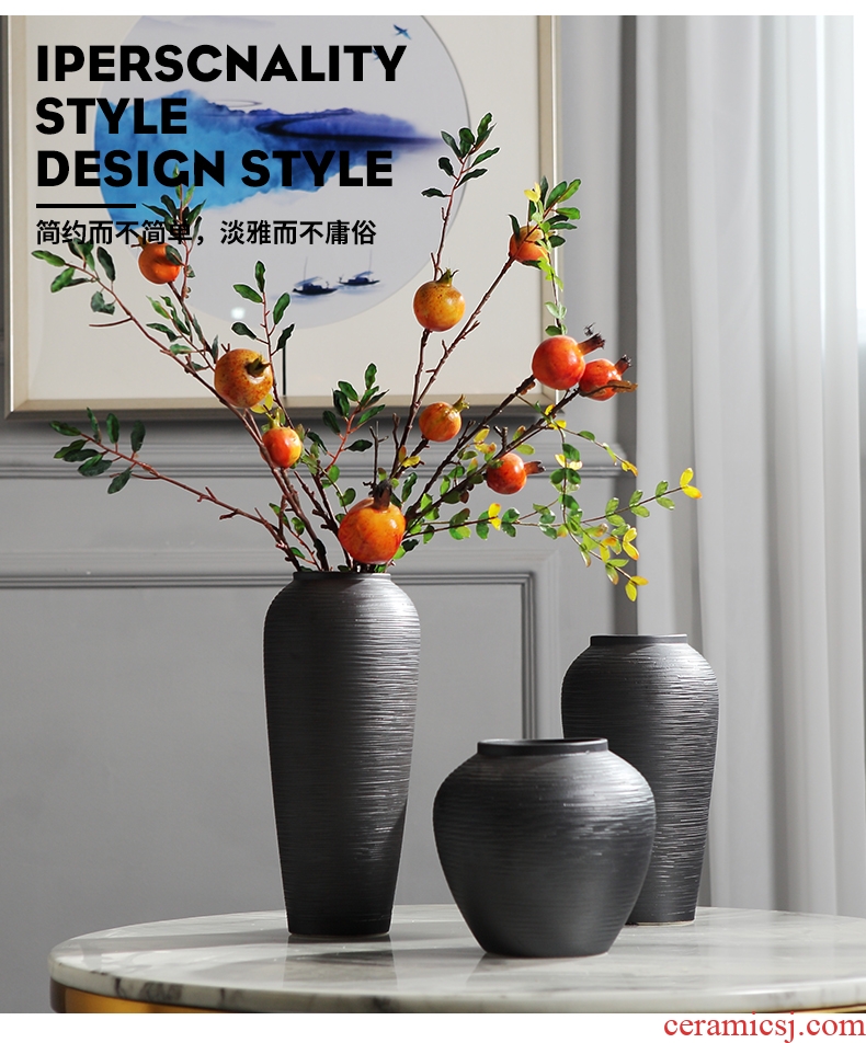 Jingdezhen ceramic vases, new Chinese style table furnishing articles simulation flower arranging dried flowers sitting room TV ark home decoration