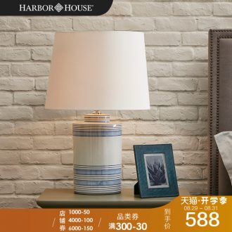 Harbor House American contemporary and contracted light delicate tracing grain ceramic desk lamp of bedroom the head of a bed Stripe