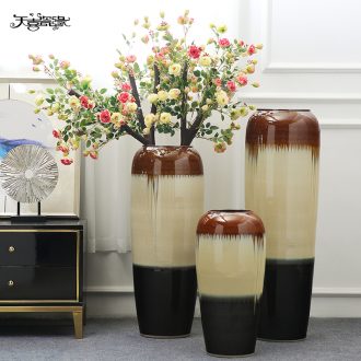 Jingdezhen ceramic big vase furnishing articles of modern new Chinese style villa living room shop flower arranging home soft decoration