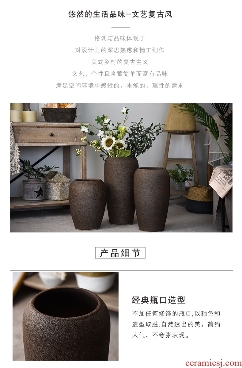 Jingdezhen ceramic vase landing sitting room dry flower arranging flowers large POTS restoring ancient ways the hotel porch decoration furnishing articles