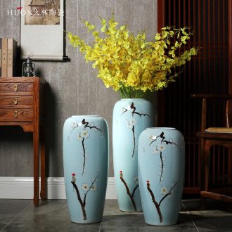 New Chinese style of jingdezhen ceramic vase of large household TV ark porch dry flower arrangement sitting room adornment is placed