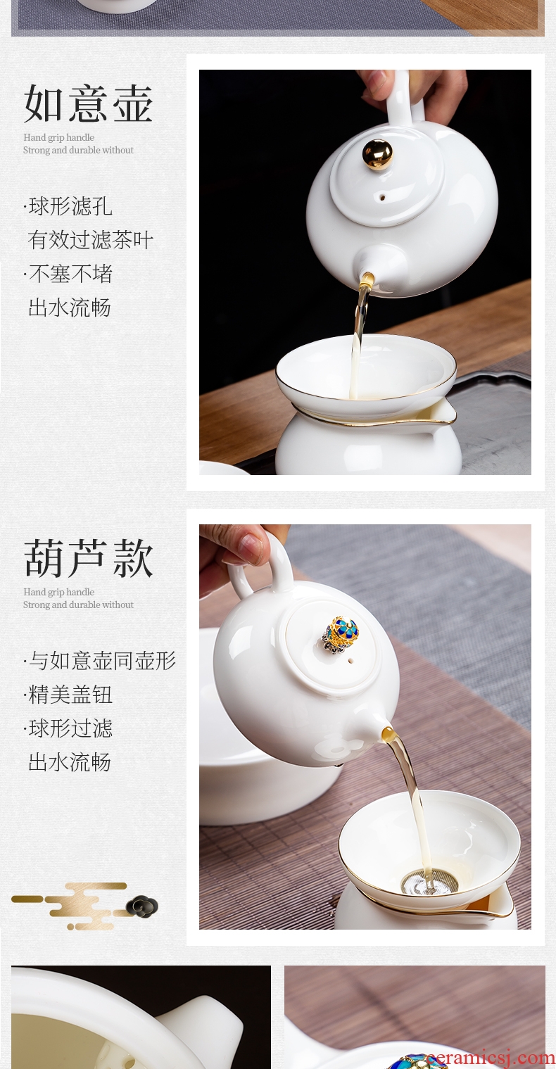 Jingdezhen, tea set with contemporary and contracted style kung fu tea cup lid of pottery and porcelain bowl
