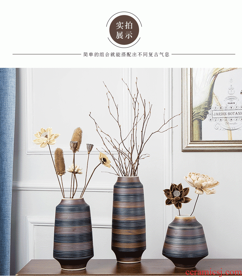 Ceramic vases, furnishing articles decorations living room TV cabinet flower arranging, creative new Chinese style decoration Japanese zen personality