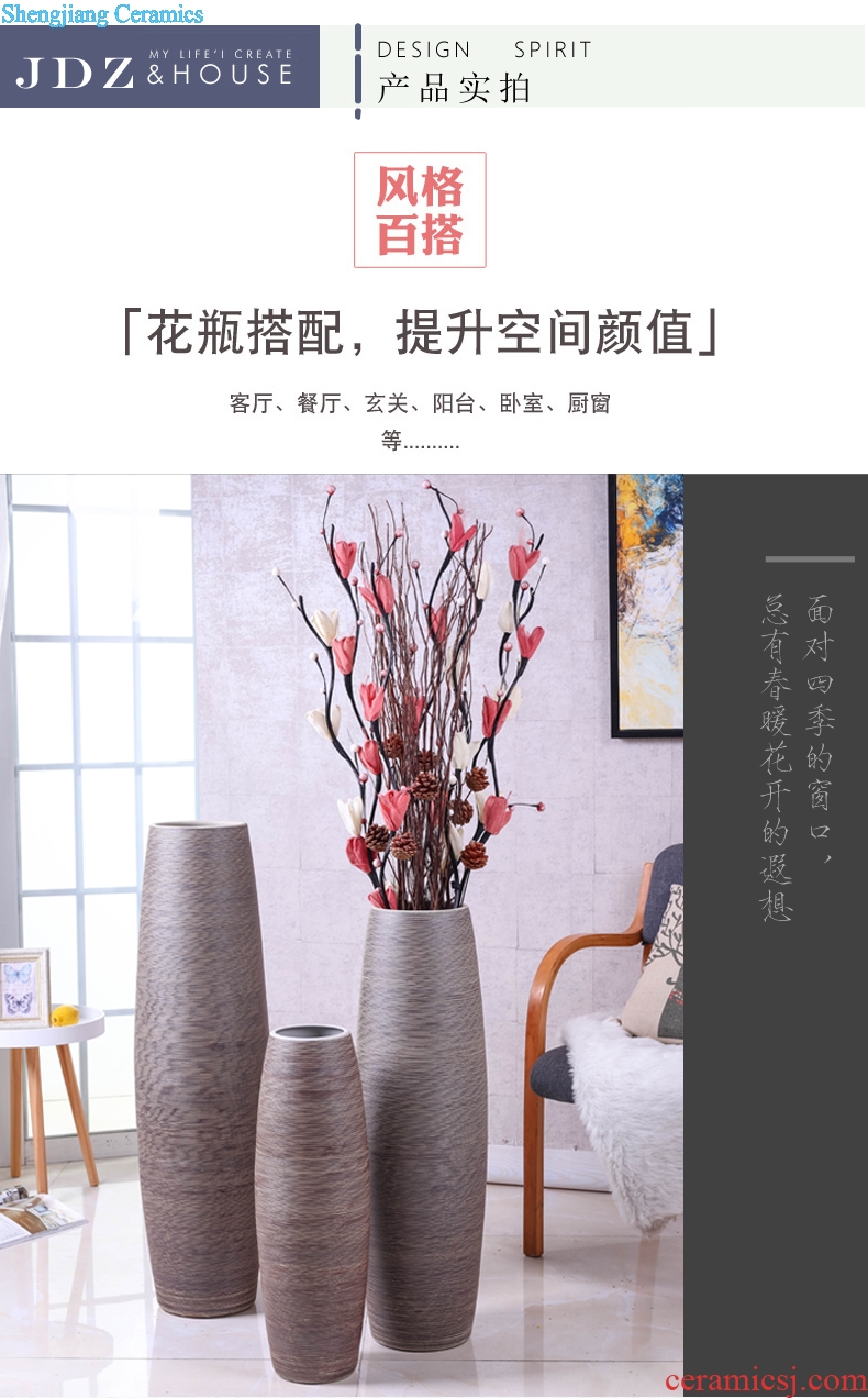 Landing simulation flower vase suit Nordic jingdezhen contemporary and contracted sitting room flower arranging dried flower ceramic large-sized furnishing articles