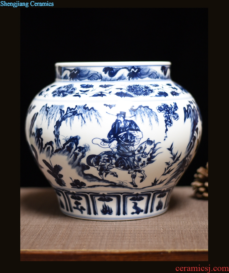 Jingdezhen ceramics archaize rich ancient frame antique Chinese blue and white sitting room adornment handicraft art home furnishing articles