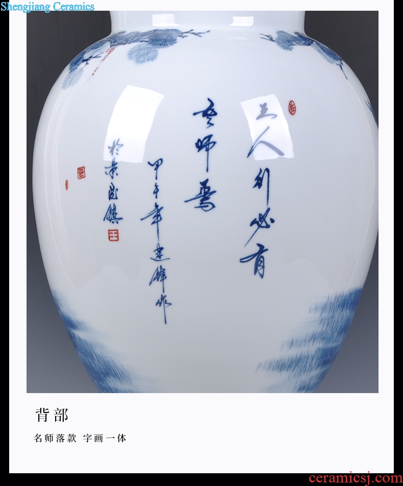 Jingdezhen ceramics hand-drawn characters sitting room porch ark of new Chinese style household crafts vase furnishing articles