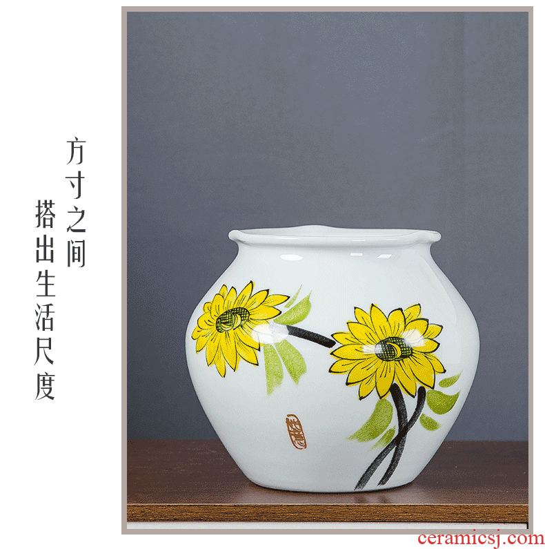 Insert gagarin hand-painted ceramic vase simulation flower suit modern household living room table decoration furnishing articles dried flowers
