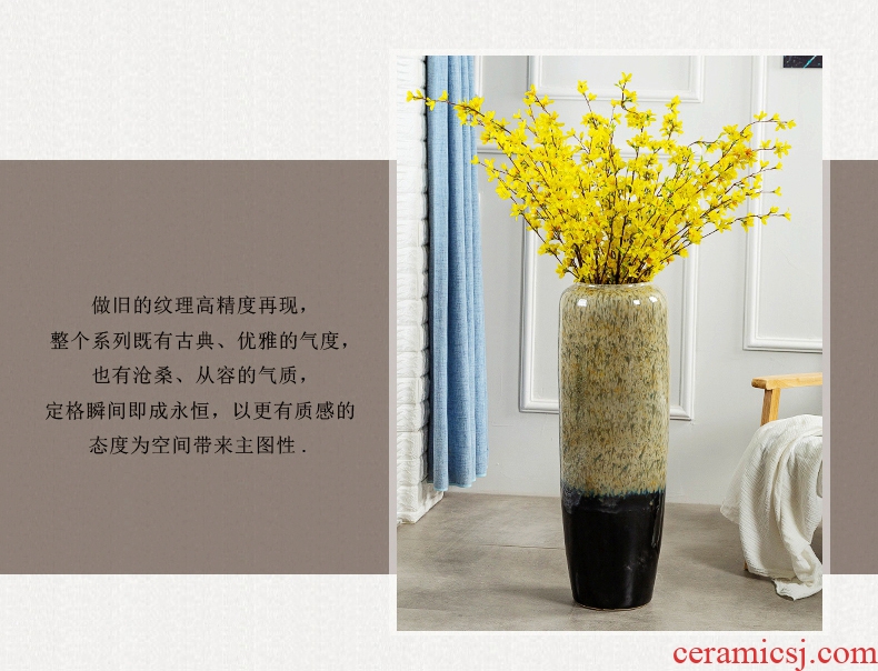 Jingdezhen ceramic vase landing large contemporary and contracted sitting room porch decorative dried flower arranging flowers is placed a large household