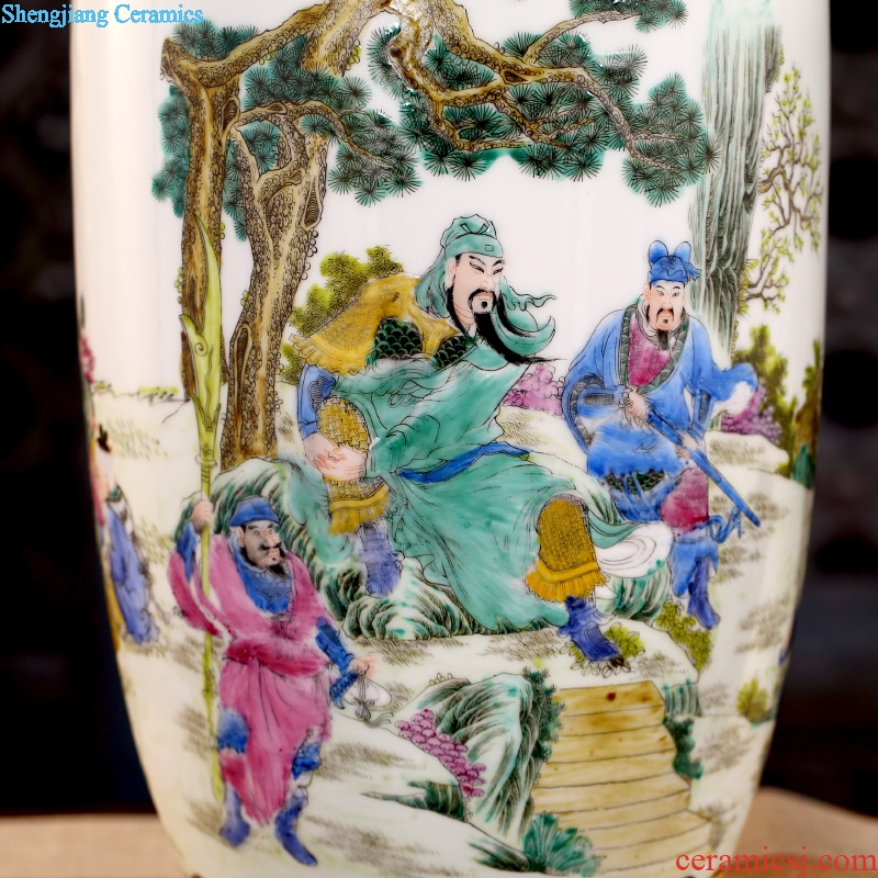 Jingdezhen ceramic hand-painted guan yu tackled receive furnishing articles home sitting room vase mesa study Chinese calligraphy and painting