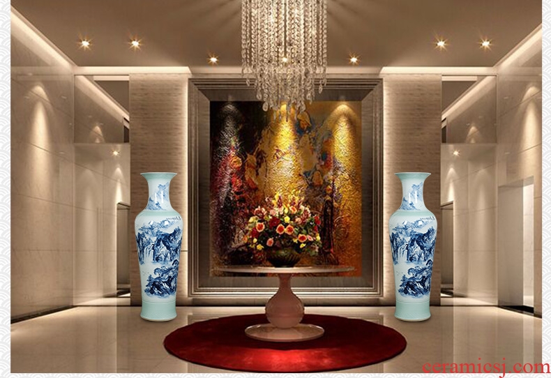 Jingdezhen ceramics of large vases, antique hand-painted carving peony hotel opening sitting room adornment is placed