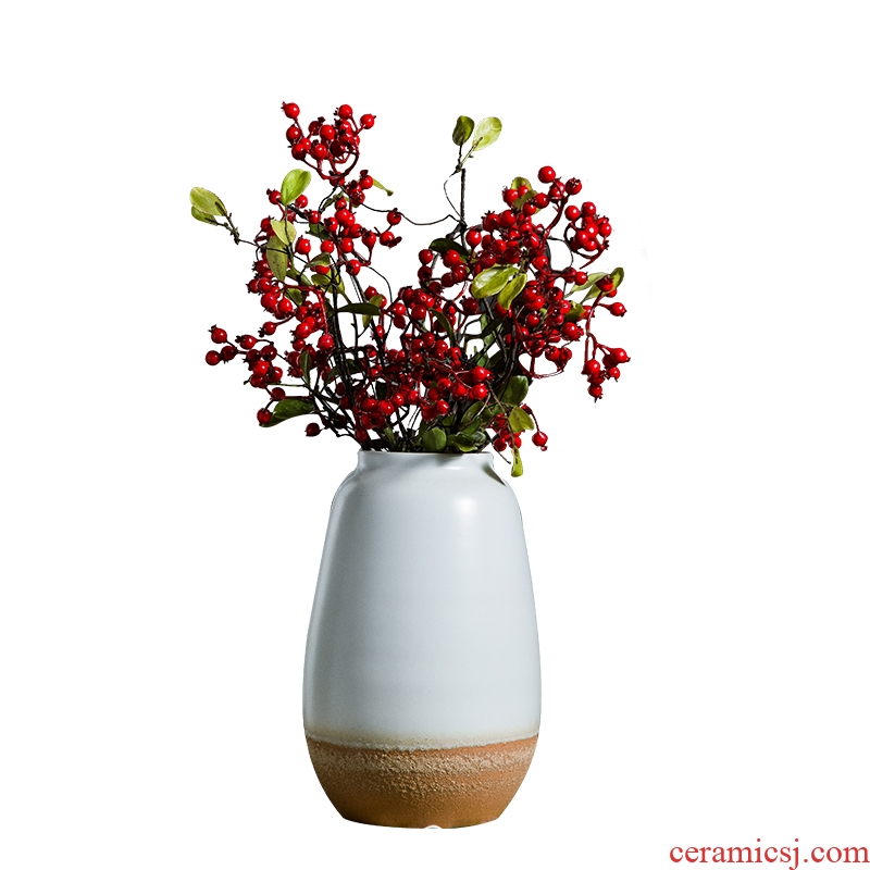 Contemporary and contracted ceramic flower arranging hydroponic vase continental sitting room white dried flowers, Nordic home furnishing articles