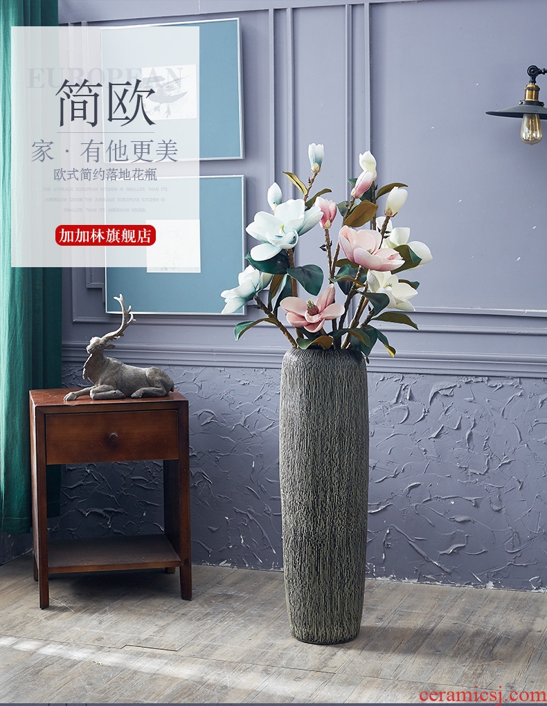 Contemporary and contracted floor vase large ceramic furnishing articles dried flower adornment restoring ancient ways suit Chinese style living room european-style flower arranging