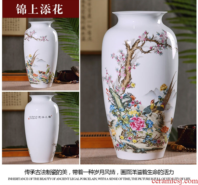 Jingdezhen ceramics vases, flower arrangement sitting room place famille rose porcelain insulator thin foetus modern home decoration decoration