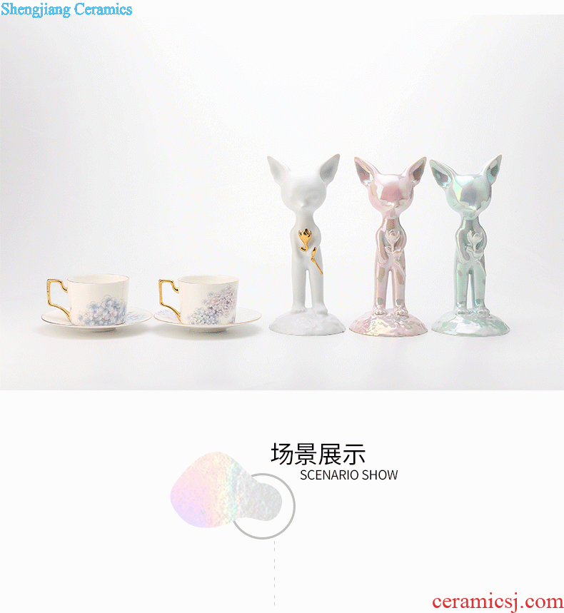 The fox opens to booking a 】 【 creative tea pet home decoration ceramic tea set tea ceremony decorative furnishing articles