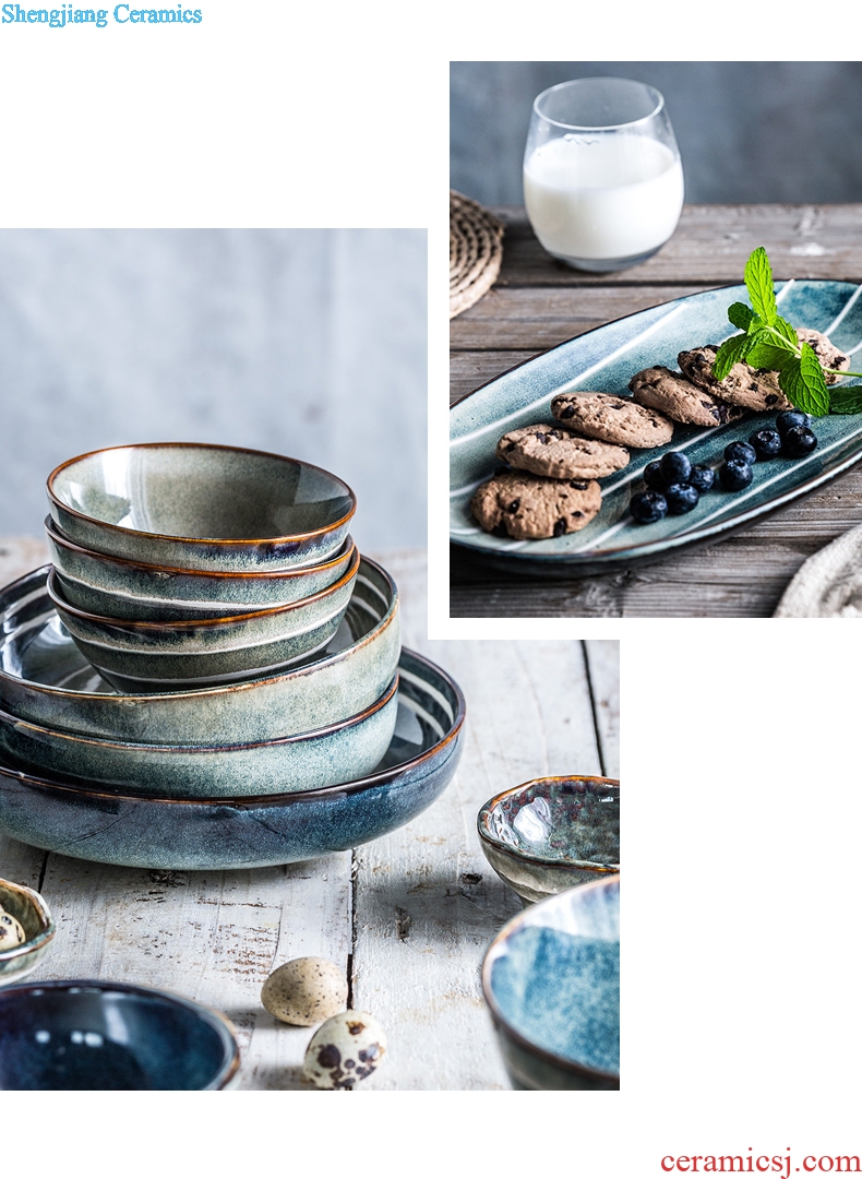 Nordic ceramic tableware, literary web celebrity good-looking Japanese new creative western food steak dinner plates