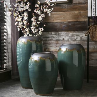 Archaize floor vase of dry flower arranging large Chinese style villa hotel restoring ancient ways is the sitting room porch ceramic home furnishing articles