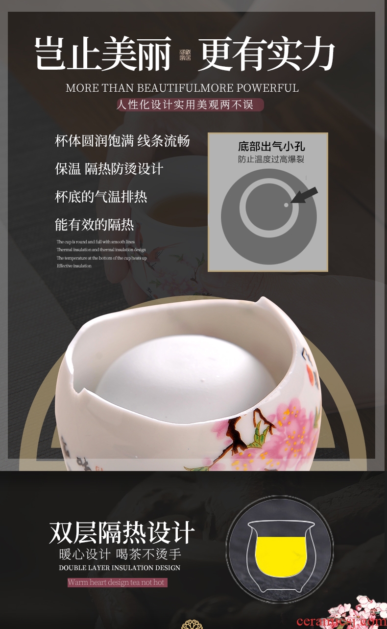 Luo wei was suit contemporary and contracted household jingdezhen tea ceramic teapot teacup of a complete set of kung fu tea tray