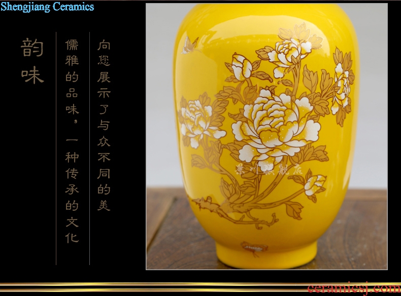 Chrysanthemum patterns and floret bottle of jingdezhen ceramics flower home mesa of contemporary sitting room adornment is placed