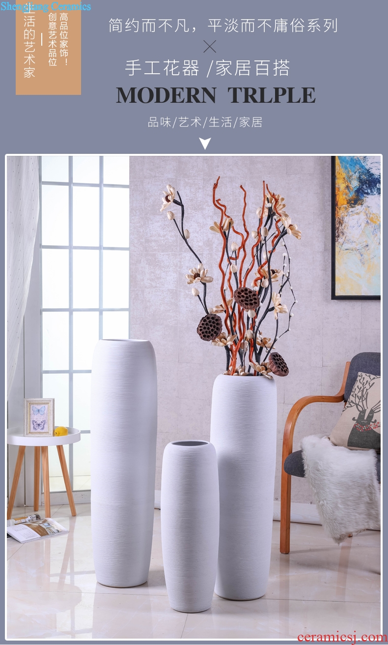 The ground simulation flower vase suit contemporary and contracted sitting room porch large Nordic jingdezhen ceramics flower arranging furnishing articles