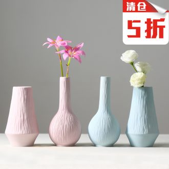 Ins ceramic vase furnishing articles wind flower arrangement sitting room is small and pure and fresh flower implement contemporary and contracted household adornment flowers