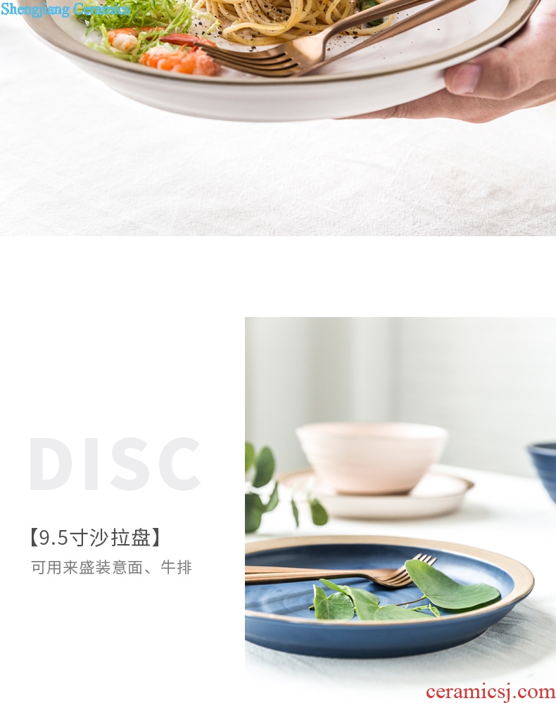 Ijarl million jia household new creative western-style food tableware flat ceramic plate plate steak disc dumplings plate