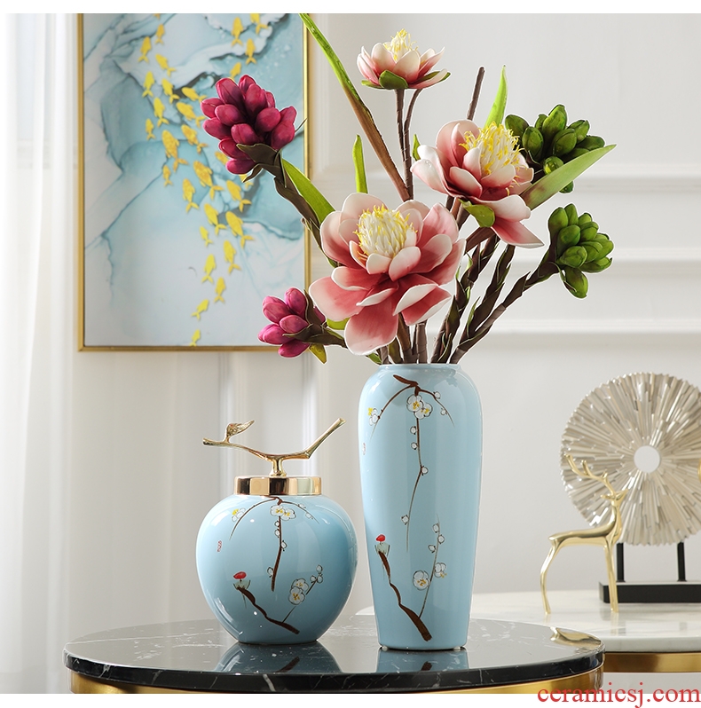 New Chinese style of jingdezhen ceramics hand-painted vases, flower arranging the sitting room porch tea table table household adornment furnishing articles