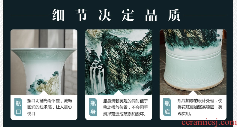 Jingdezhen ceramics of large vases, antique hand-painted carving peony hotel opening sitting room adornment is placed