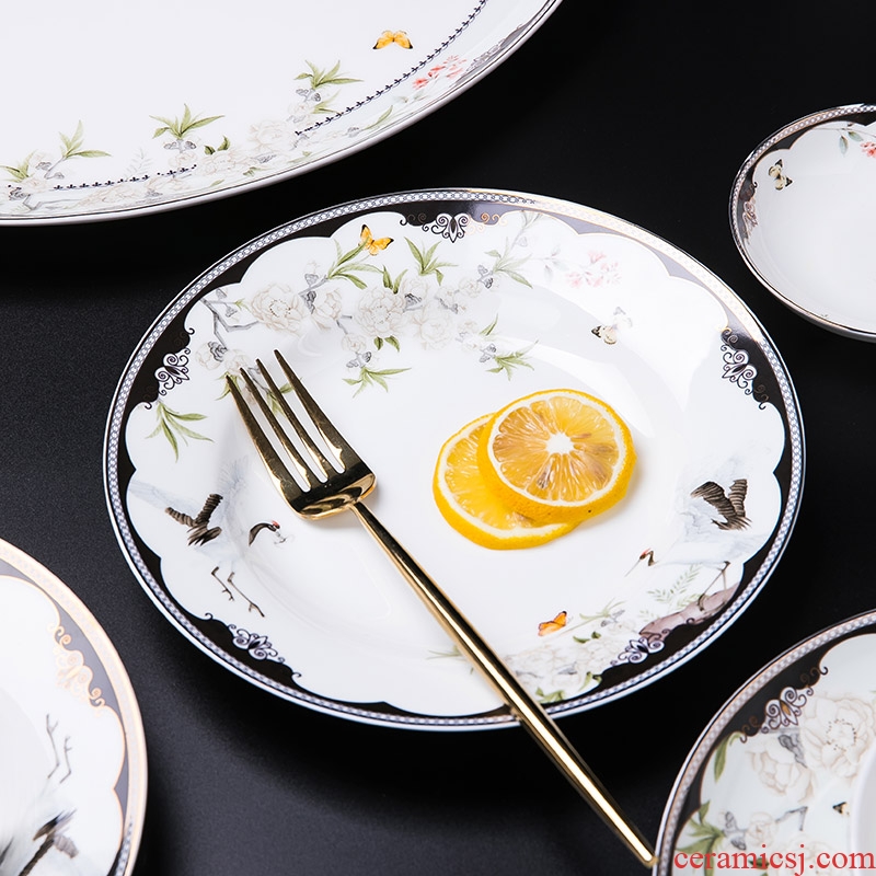 Cutlery set dishes creative household of Chinese style ceramic bowl chopsticks contracted combination bone China dinner dishes dish bowl